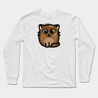 Chonky Boi - Brown Kitty (Green Eyes) Long Sleeve T-Shirt